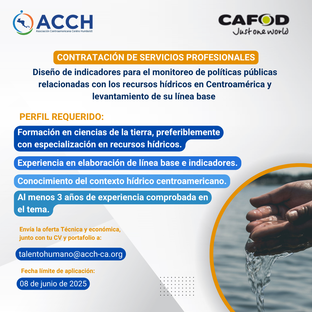 TdR Monitoreo de políticas públicas en recursos hídricos en Centroamérica