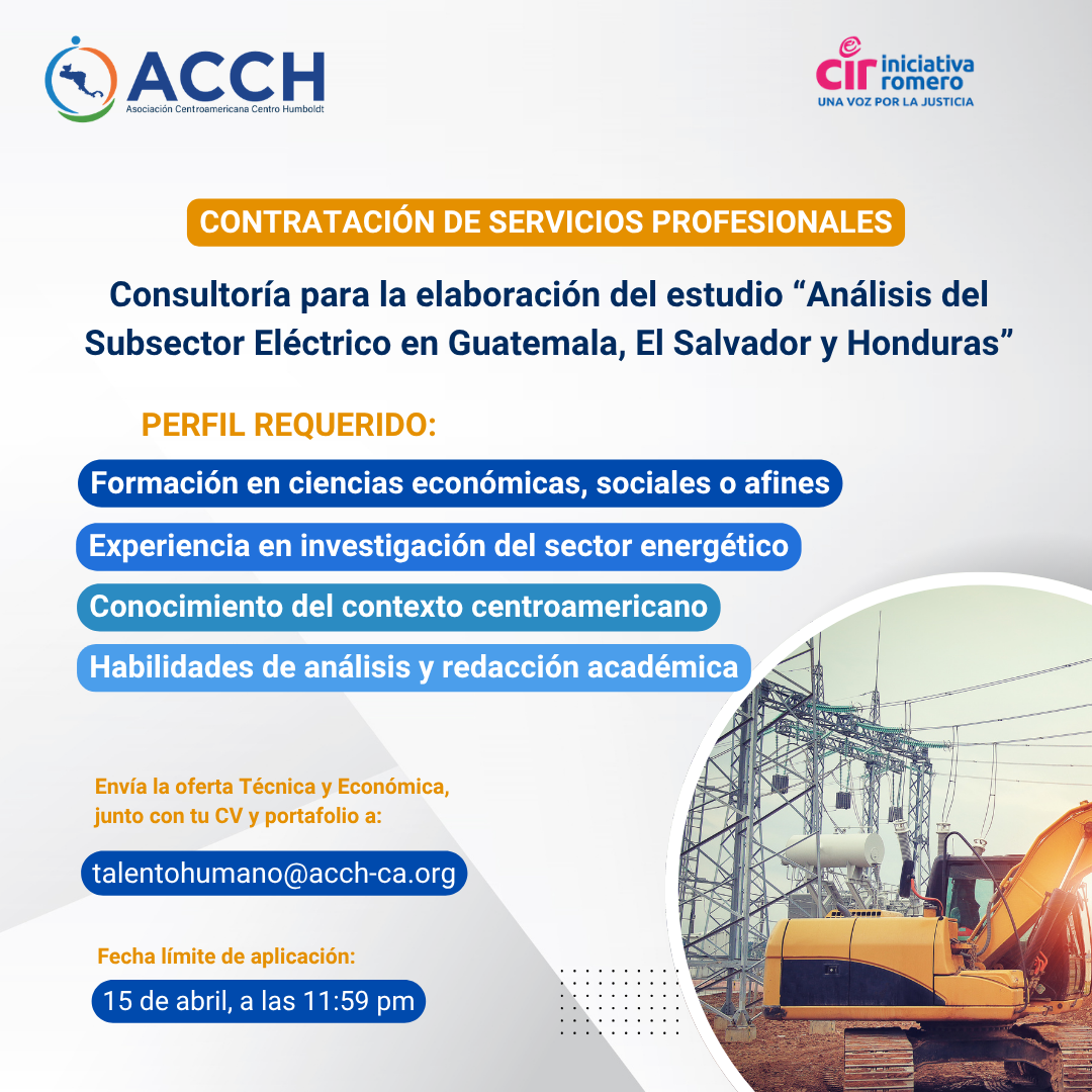 Consultoría para la elaboración del estudio “Análisis del Subsector Eléctrico en Guatemala, El Salvador y Honduras”