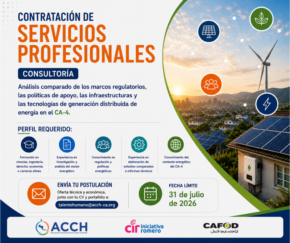 TdR Análisis comparado de los marcos regulatorios, las políticas de apoyo, las infraestructuras y las tecnologías de generación distribuida de energía en el CA 4.